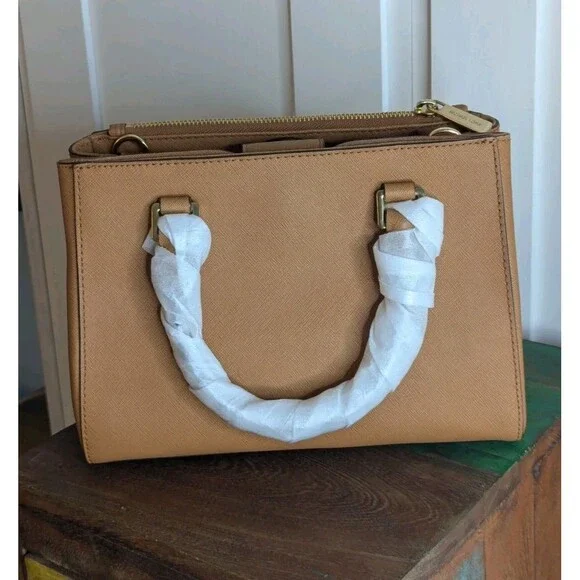 Michael Kors Satchel - Kellen, Brown , Studded, Removable Strap - Picture 6 of 8